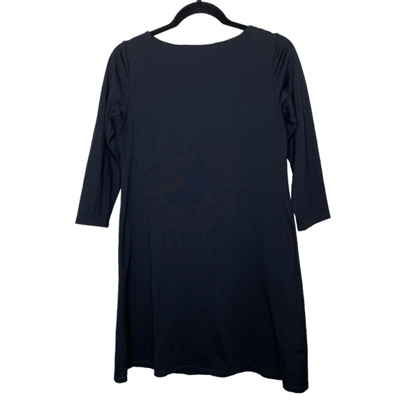 Susana Monaco Stretchy V-Neck Shift Dress Black Medium - Picture 3 of 10